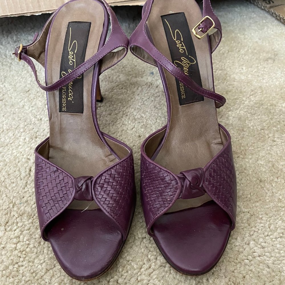 Plum Open Toe Heels